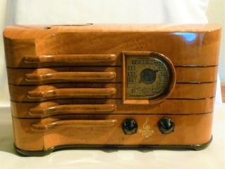 Rare Art Deco Emerson Stradavarius Strad Violin Wood Radio