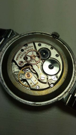 Vintage Rolex 9083 Precision UFO Mens Vintage Watch w Riveted Bracelet 9