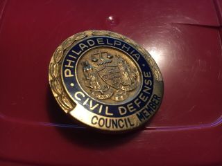 Philadelphia Pennsylvania Cd Civil Defense Council Member Badge