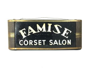 Antique 1930s Art Deco Famis Corset Salon Neon Products Co.  Lingere Ad Sign