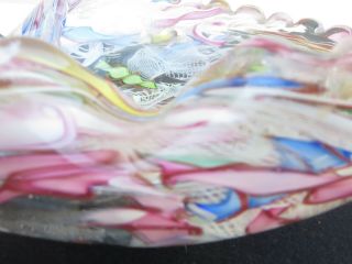 VINTAGE MURANO ART GLASS BOWL CANDY DISH IN PASTELS ITALY 8