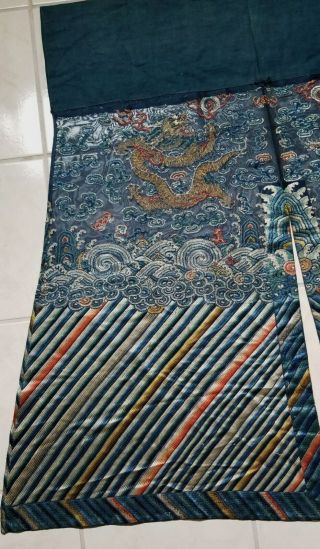 Antique Chinese embroidered silk partial robe. 10