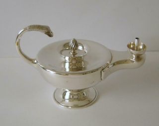 A Sterling Silver Aladdin ' s Lamp Table Cigarette Lighter London 1912 210 Grams 3