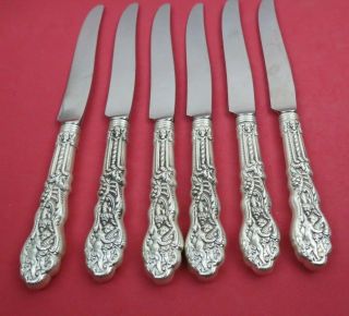 Set 6 Gorham 1888 Versailles Sterling Silver French Place Knives 9 " No Mono