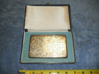 Vintage 950 Sterling Silver Engraved Cigarette Case With Gift Box 156 Grams