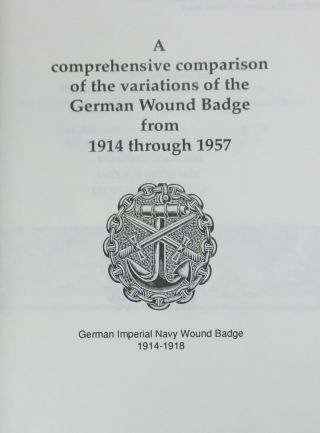Book WW1 & WW2 GERMAN WOUND BADGES 1914,  1936,  1939,  1944,  1957 By HAMMELMAN 2