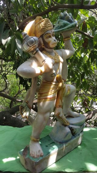 Hanuman Marble Statue Handmade 31.  5 lbs India Hindu Deity Shiva Ramayana Temple 3
