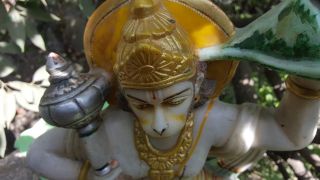 Hanuman Marble Statue Handmade 31.  5 lbs India Hindu Deity Shiva Ramayana Temple 4