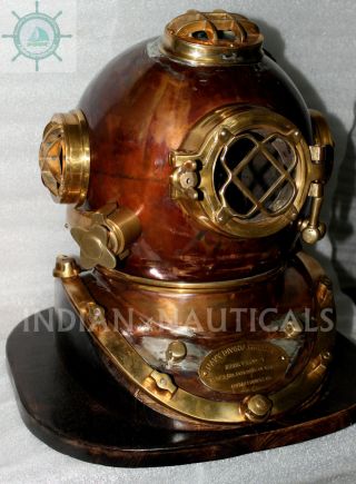 MORSE US NAVY DIVING HELMET MARK V MOD - 1 SOLID COPPER & BRASS ANTIQUE REPODUCTIO 4