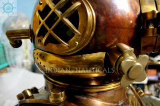 MORSE US NAVY DIVING HELMET MARK V MOD - 1 SOLID COPPER & BRASS ANTIQUE REPODUCTIO 5