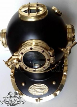 BLACK Antique Diving Helmet Mark V Deep U.  S.  Navy Diver Vintage Decor Style Gift 2