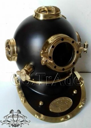 BLACK Antique Diving Helmet Mark V Deep U.  S.  Navy Diver Vintage Decor Style Gift 4