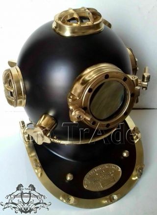 BLACK Antique Diving Helmet Mark V Deep U.  S.  Navy Diver Vintage Decor Style Gift 5