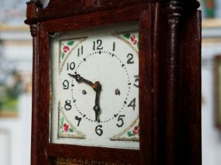 Antique Vintage Dollhouse Miniature Artisan Federal Mantle Clock 1:12 3