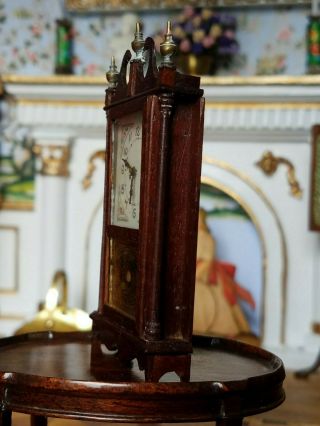 Antique Vintage Dollhouse Miniature Artisan Federal Mantle Clock 1:12 8