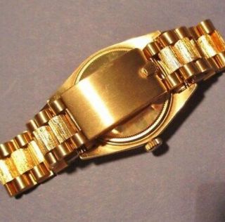 Mens Rolex Day - Date President Solid 18K Yellow Gold Watch Champagne Fluted 1803 2