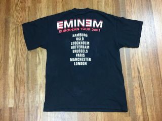 Vintage Eminem Bootleg Concert T Shirt Sz L Jason Mask Rap Tee European Tour 3