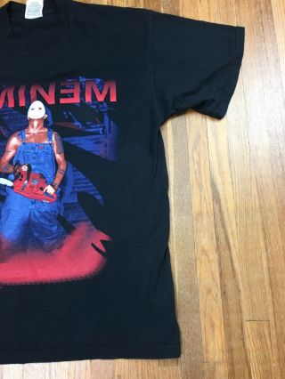 Vintage Eminem Bootleg Concert T Shirt Sz L Jason Mask Rap Tee European Tour 4