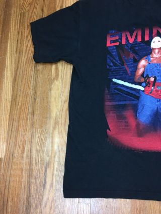 Vintage Eminem Bootleg Concert T Shirt Sz L Jason Mask Rap Tee European Tour 5