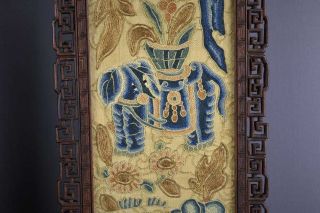 A Pair Chinese Qing Dynasty Textile Panels,  Framed. 4