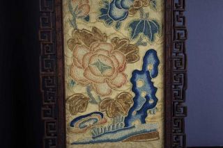 A Pair Chinese Qing Dynasty Textile Panels,  Framed. 7