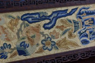 A Pair Chinese Qing Dynasty Textile Panels,  Framed. 8