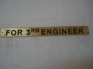 For 3rd Engineer – Marine Brass Door Sign - Nautical - 10 X 1 Inches (204)