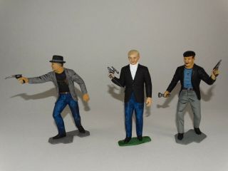 Marx 6 " Man From Uncle Set Of 3 Pro Painted Figures