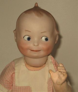 Antique A&m Armand Marseille 252 Painted Googly Eyed 12 " Doll Bisque Head Rare