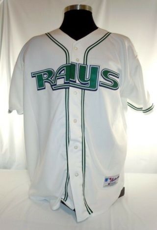 Tampa Bay Devil Rays Vintage Authentic Russell Home Jersey W/ 2008 W.  S.  Patch B