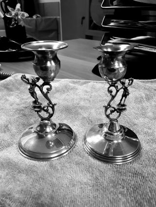 Solid Silver 925 A Candlesticks