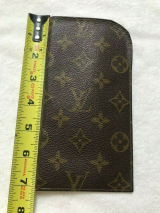 Louis Vuitton Longer 7 " X 3.  5 " Sunglass Case Authentic Rare Vtg,  Leather Lined