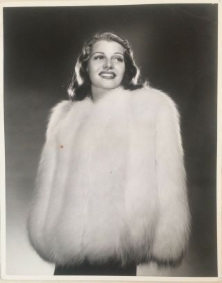 Silver Photo Actress Rita Hayworth Stamped Vintage 1941 11x14 Inches By Schafer