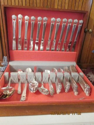 1847 Rogers Bros Silverplate Flatware Eternally Yours 101 Pc Set For 12,  Serving