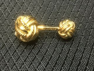 Rare Vintage Tiffany & Co.  Schlumberger 18K Gold 750 Double Love Knot Cuff Links 11