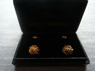 Rare Vintage Tiffany & Co.  Schlumberger 18k Gold 750 Double Love Knot Cuff Links