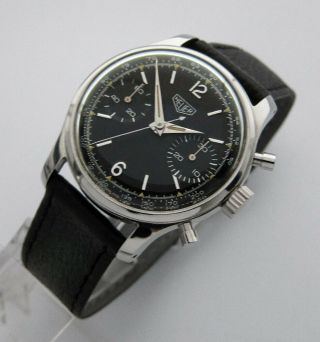 HEUER ref.  404NT Vintage 1958 - 60 Chronograph Valjoux 23 Black Classic Pre Carrera 2