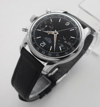 HEUER ref.  404NT Vintage 1958 - 60 Chronograph Valjoux 23 Black Classic Pre Carrera 5