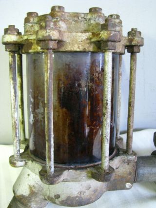 Antique Clock Face Gas Pump Visi Gauge Sight Glass Complete Vtg Visible 2