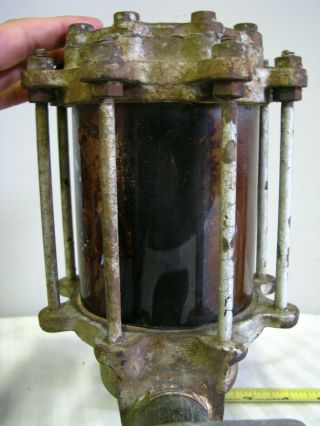 Antique Clock Face Gas Pump Visi Gauge Sight Glass Complete Vtg Visible 3