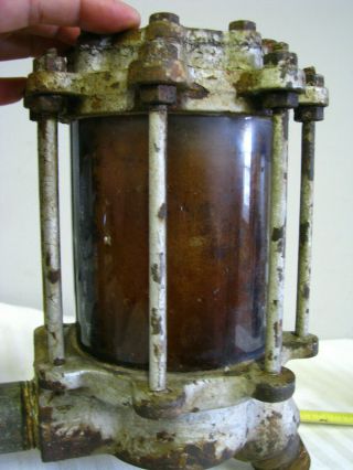 Antique Clock Face Gas Pump Visi Gauge Sight Glass Complete Vtg Visible 4