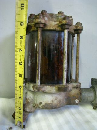 Antique Clock Face Gas Pump Visi Gauge Sight Glass Complete Vtg Visible 6