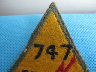 WWII US ARMY ARMOR DIVISION 747 TANK BATTALION PATCH 2