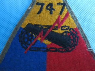 WWII US ARMY ARMOR DIVISION 747 TANK BATTALION PATCH 3