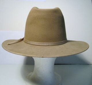 Vtg Stetson 4X Beaver Felt Western Cowboy Fedora Hat size 7 1/8 USA Made 3