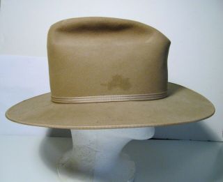 Vtg Stetson 4X Beaver Felt Western Cowboy Fedora Hat size 7 1/8 USA Made 4