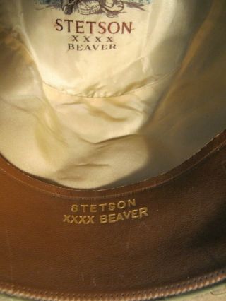 Vtg Stetson 4X Beaver Felt Western Cowboy Fedora Hat size 7 1/8 USA Made 8