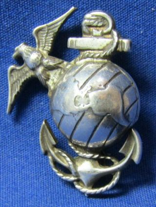 Pre - Wwii Sterling Usmc Officer Ega Home Front Sweetheart Pin