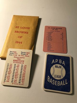 Apba Gtop 1944 St.  Louis Browns Nm - 12 On 12