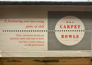 B&A Bowls The Indoor Carpet BallGame England 796249 Vintage 50s No Disc 5